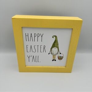 RAE DUNN Happy Easter Y’all Gnome Wood Tabletop Sign Farmhouse Spring Decor